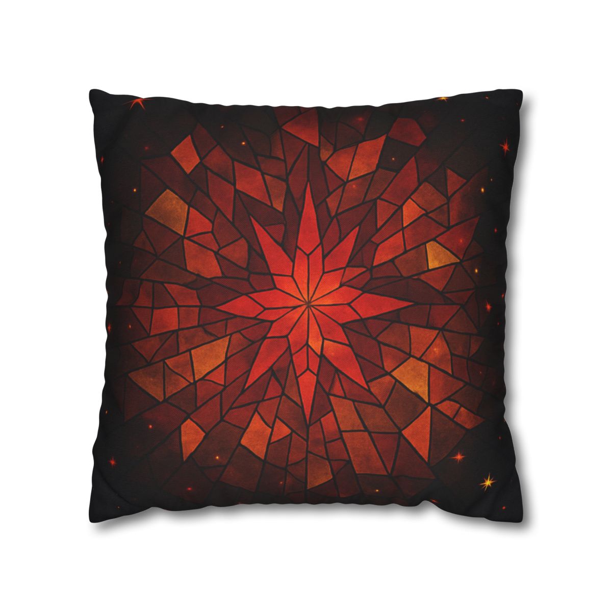 Crimson Starburst Mosaic comfortable bedding pillow covers
