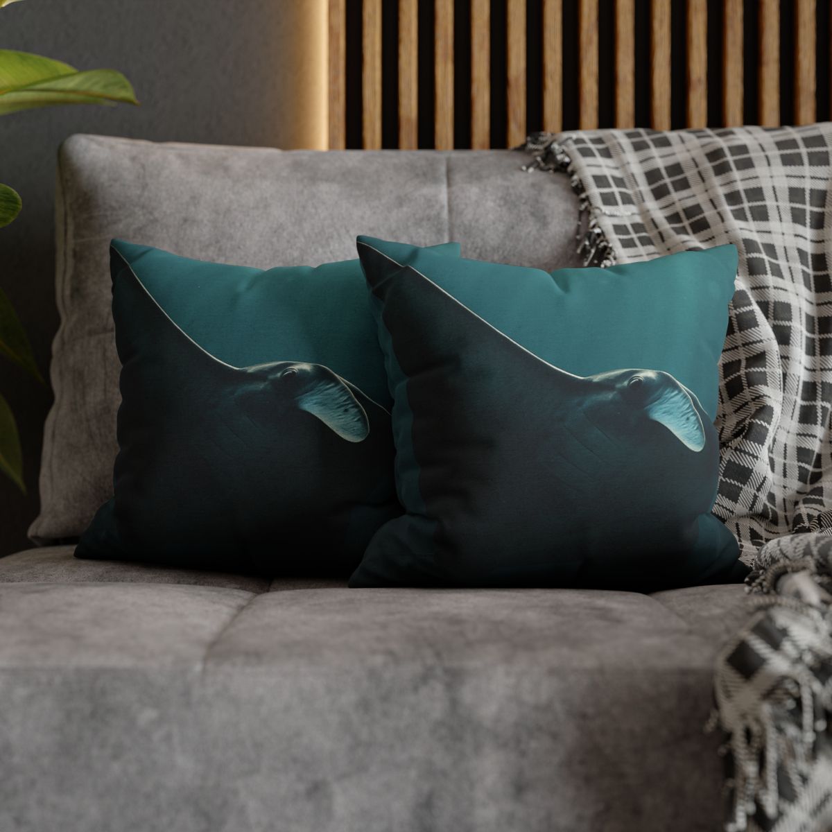 Glasswing Glide Manta Ray designer print pillow cases