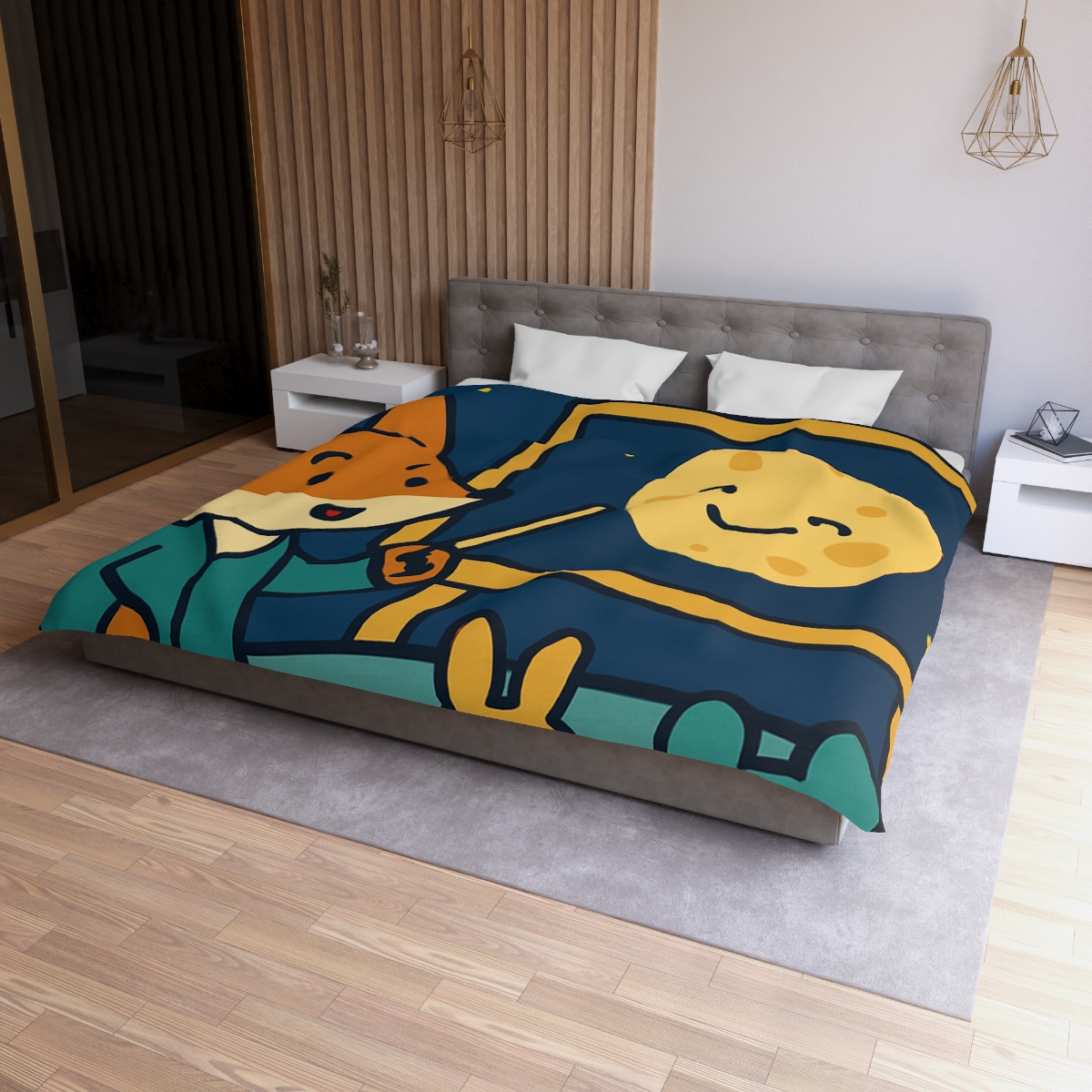 Stargazing Fox And Moon Classroom stylish duvet covers