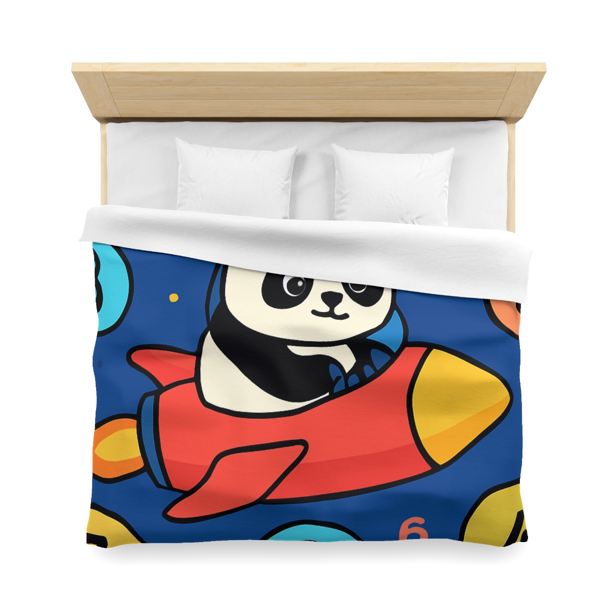 Rocket Panda And The Number Planets soft comforter duvets