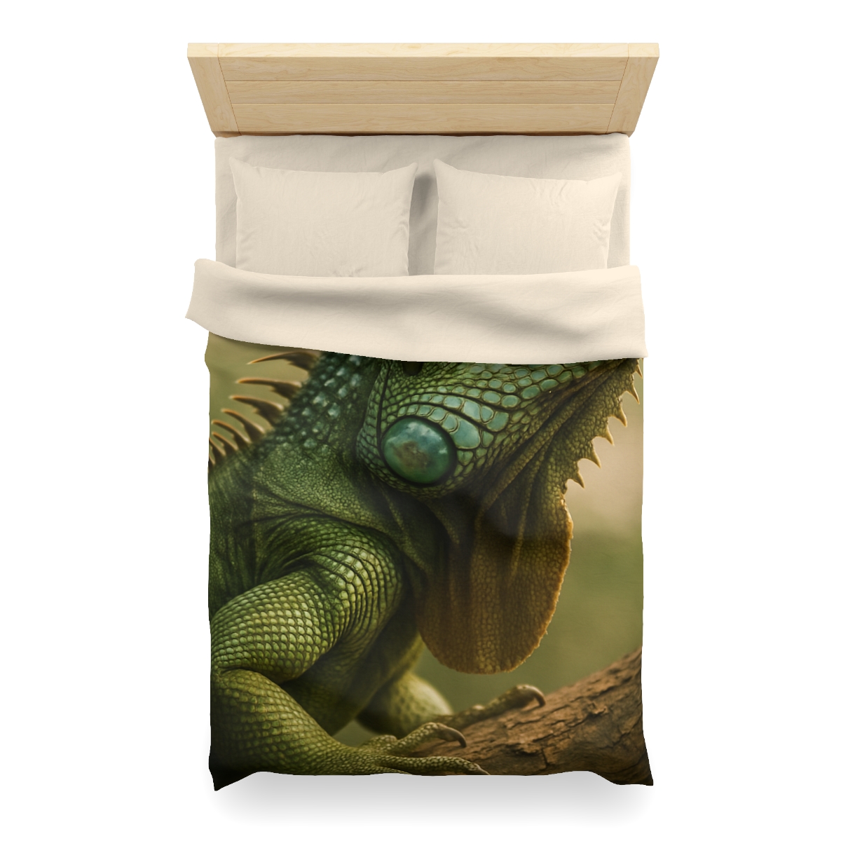 Sunlit Armor Green Iguana warm winter duvets