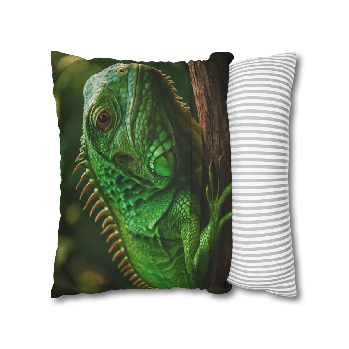 Emerald Gaze Green Iguana custom pillow cases