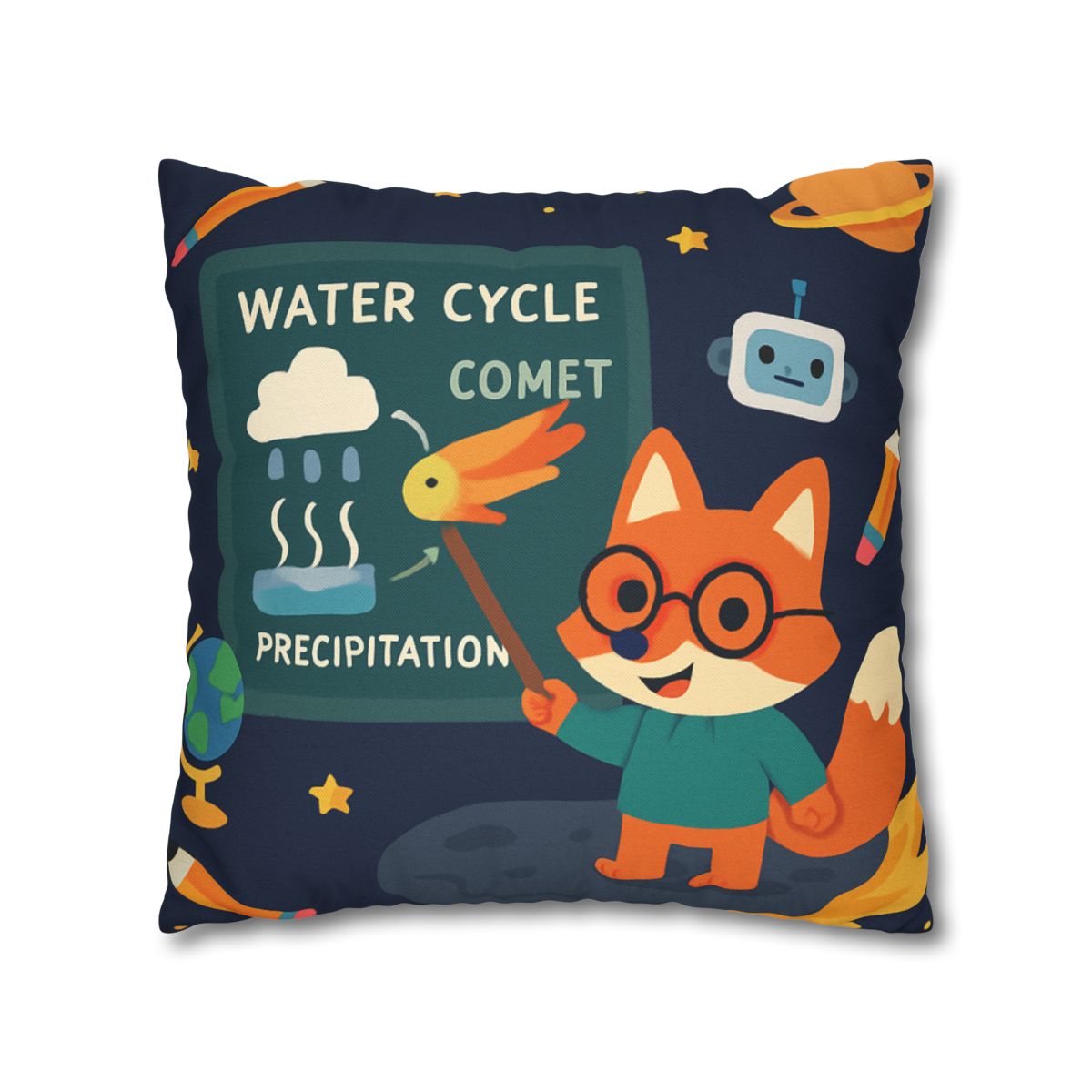 Comet Classroom With Professor Fox soft cotton pillow cases