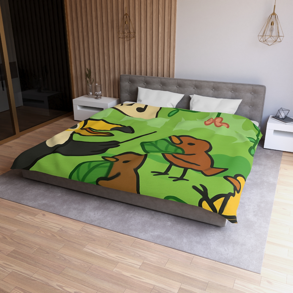 Rainforest Orchestra Of Birds unique patterned duvets