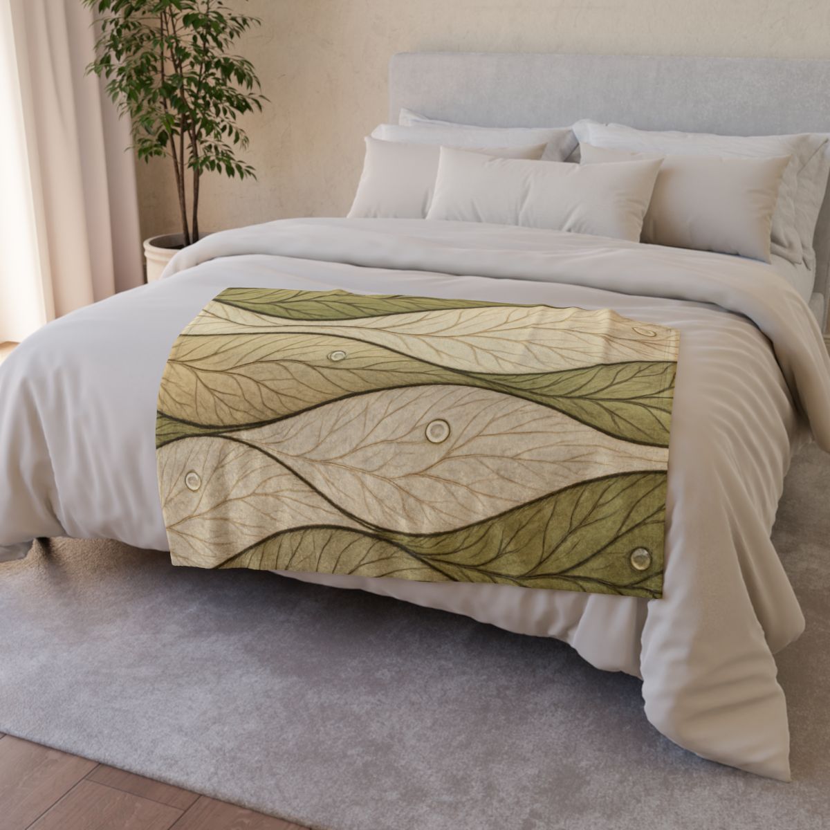 Leaf Vein Topography Waves trendy patterned blankets