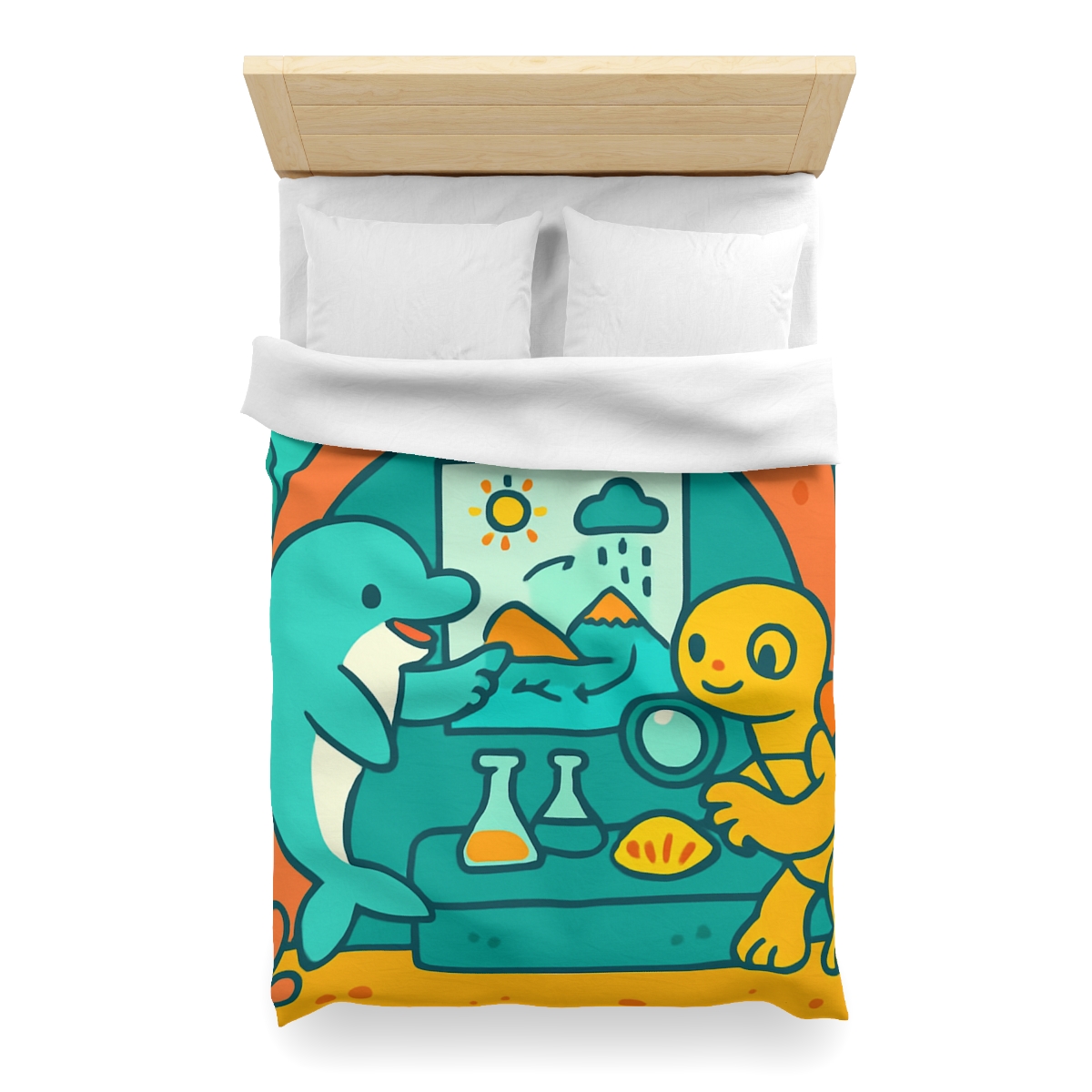 Coral Reef Science Lab designer printed duvets