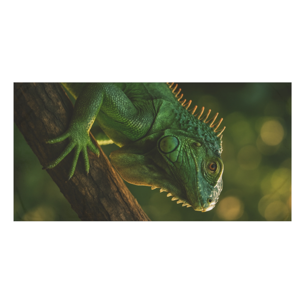 Sunlit Stillness Green Iguana soft cotton towels