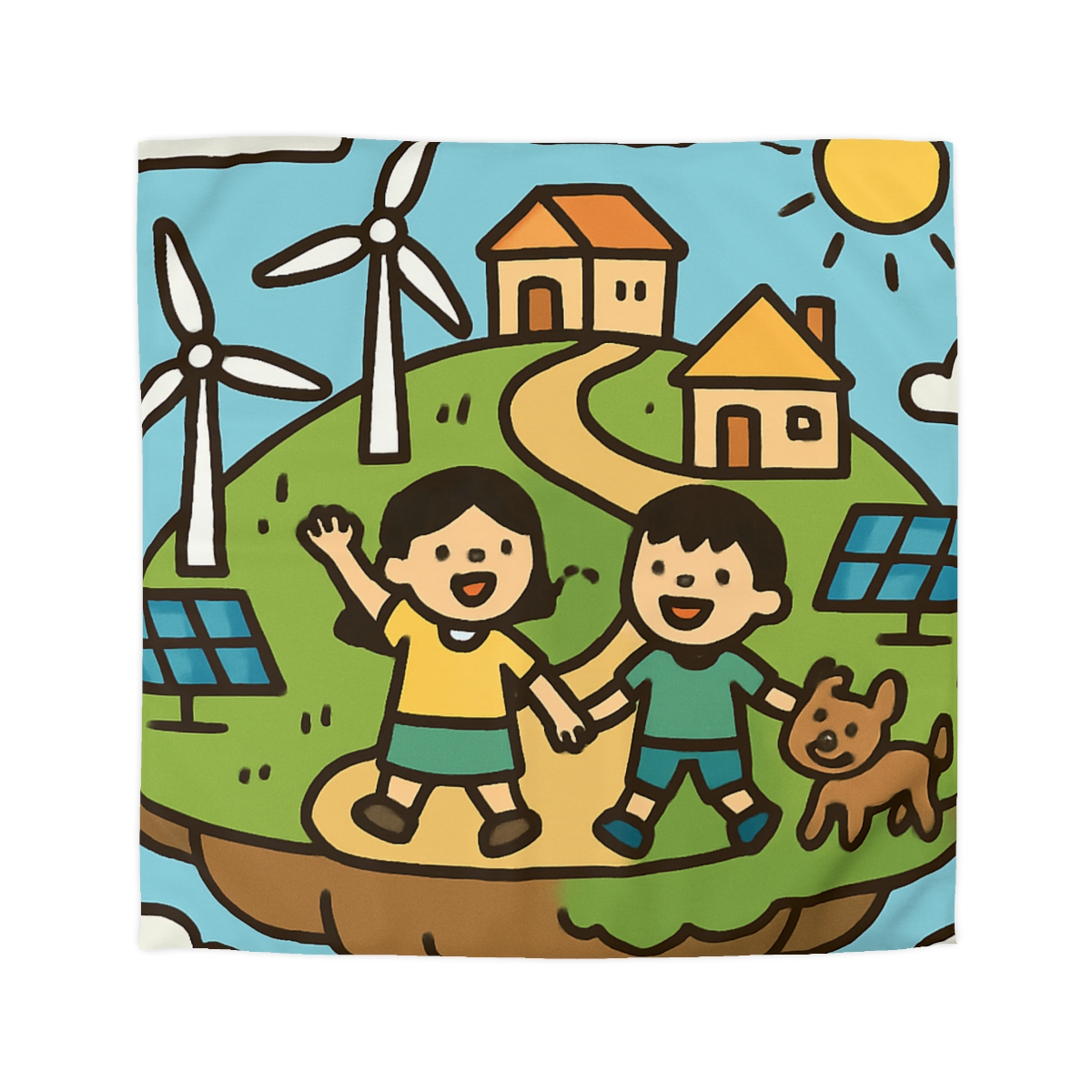 Floating Eco City Sky Island trendy bedroom duvets