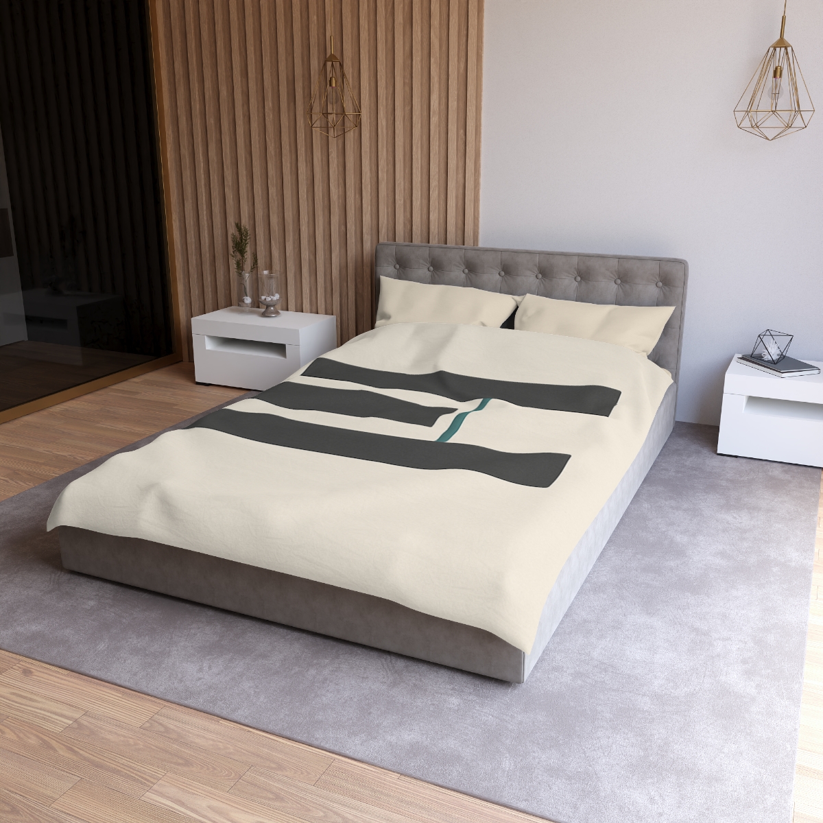 Staggered Bars With Quiet Opening designer printed duvets