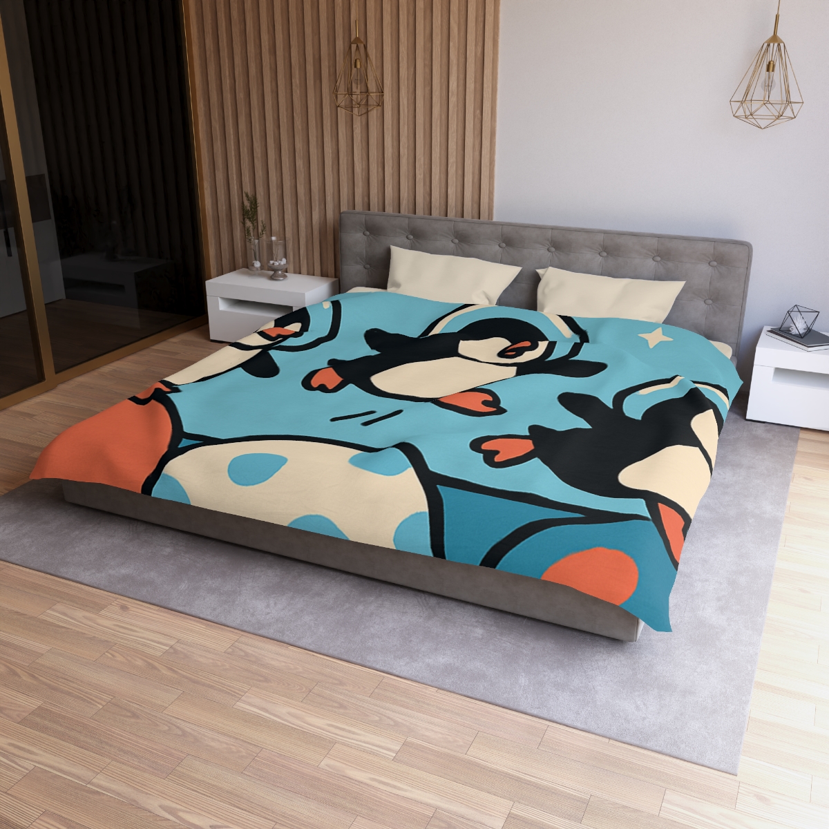 Planet Hopper Penguins personalized bedding duvets