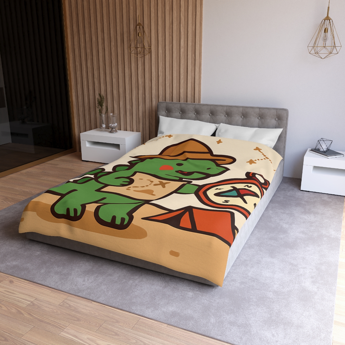 Desert Dino Map Quest With Compass And Constellations personalized bedding duvets