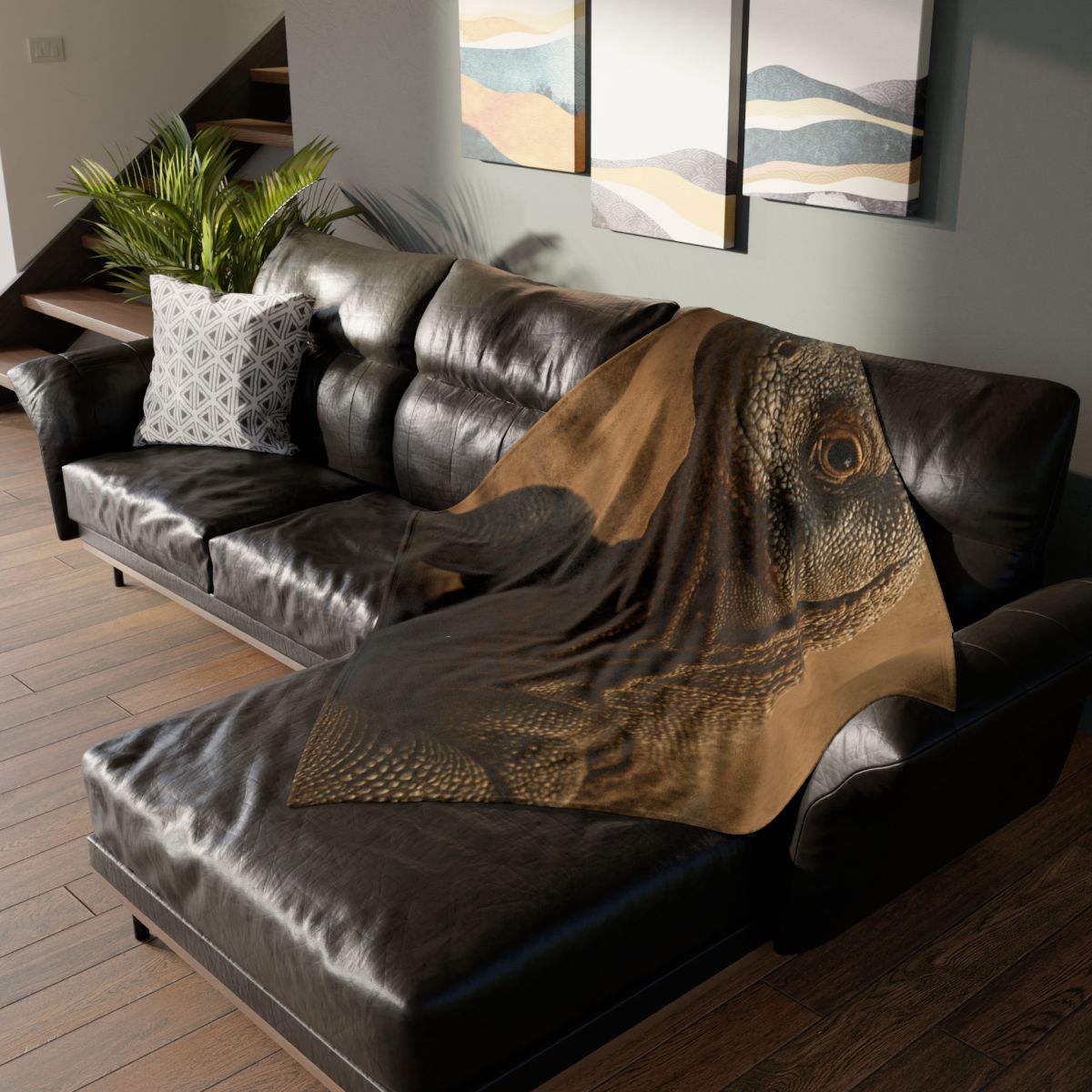 Ancient Sentinel Komodo Dragon trendy patterned blankets