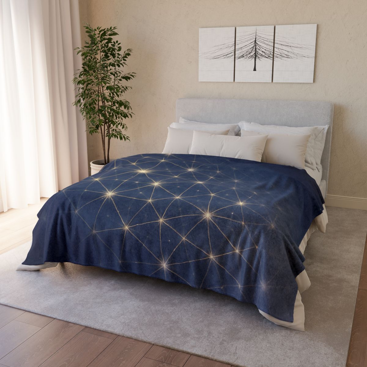Stellar Lattice Bloom personalized cozy blankets