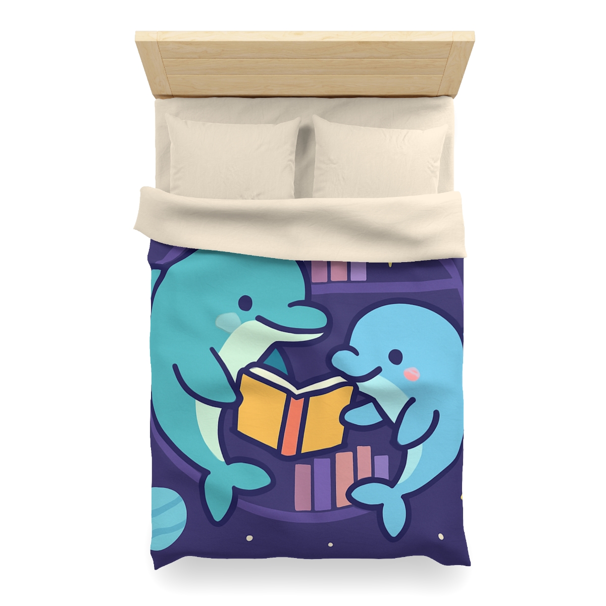 Nebula Library Dolphins personalized bedding duvets