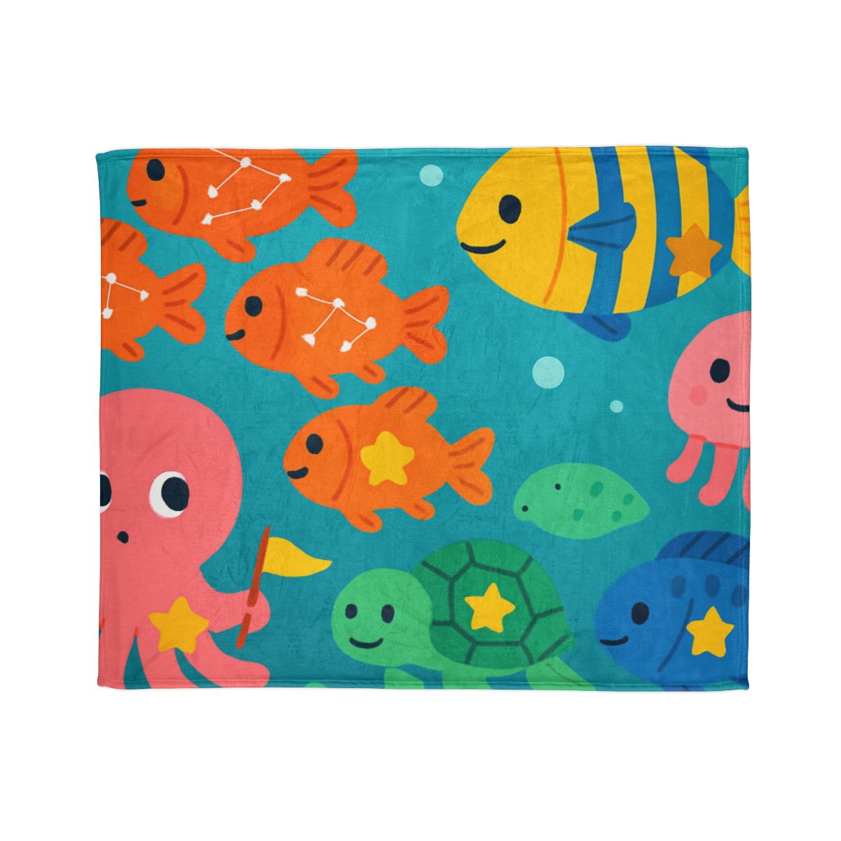 Underwater Galaxy Parade personalized cozy blankets