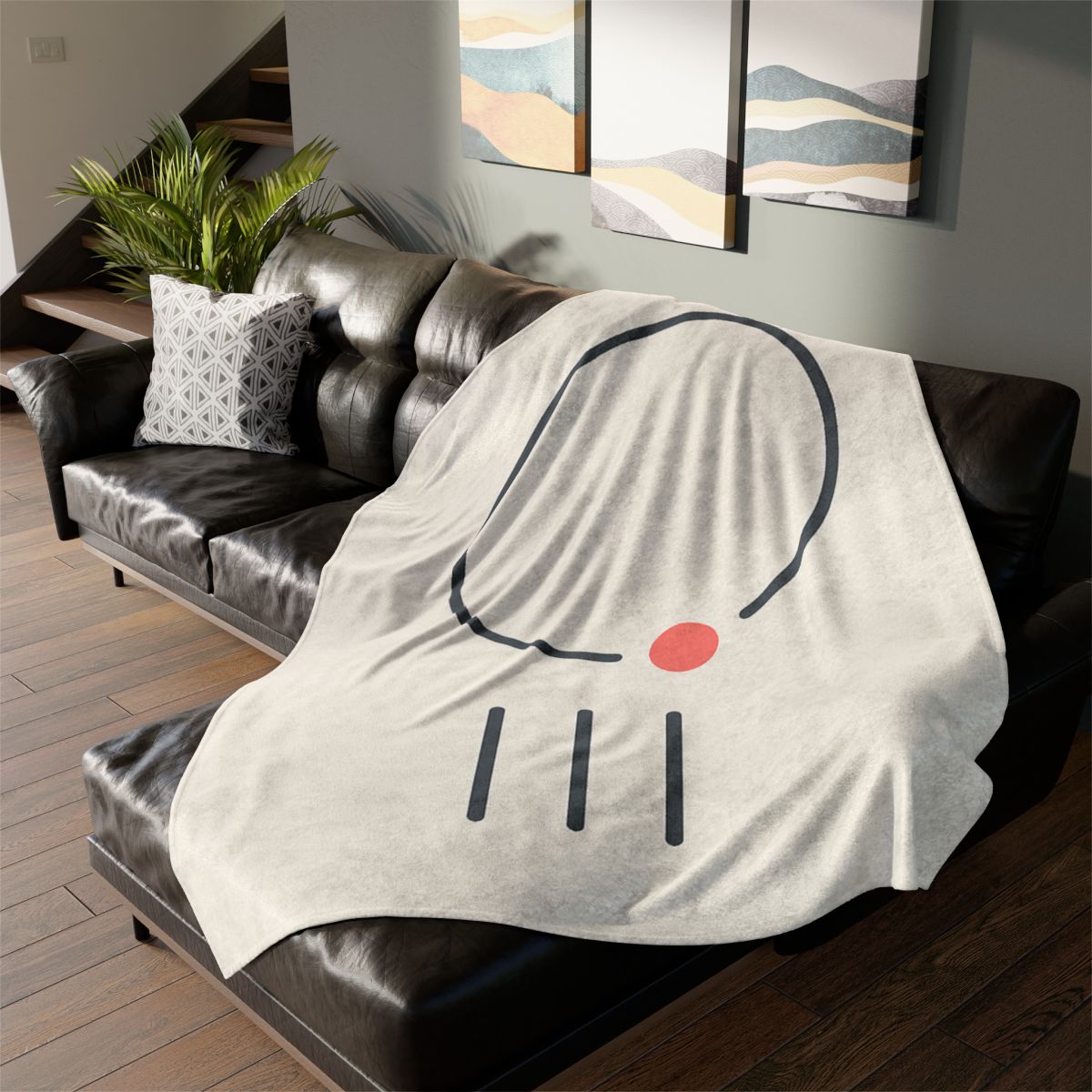 Offset Ring With Three Quiet Bars soft fleece blankets