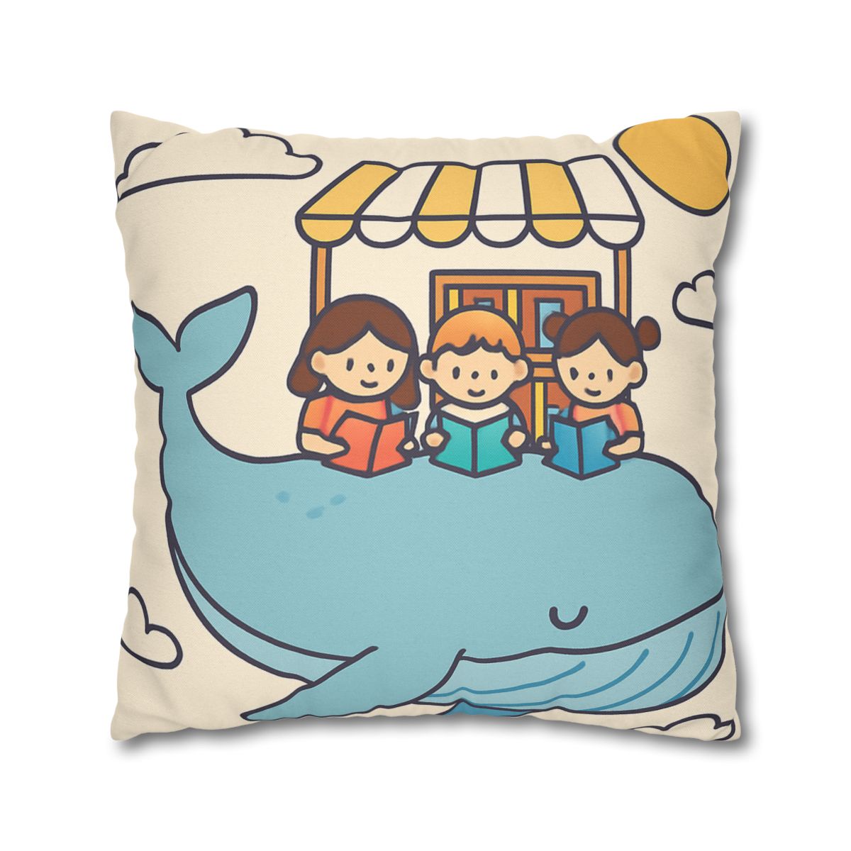 Sky Library On A Flying Whale personalized pillow covers