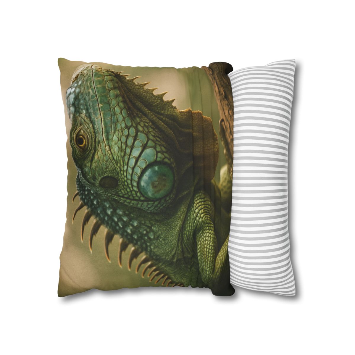 Sunlit Armor Green Iguana comfortable bedding pillow covers
