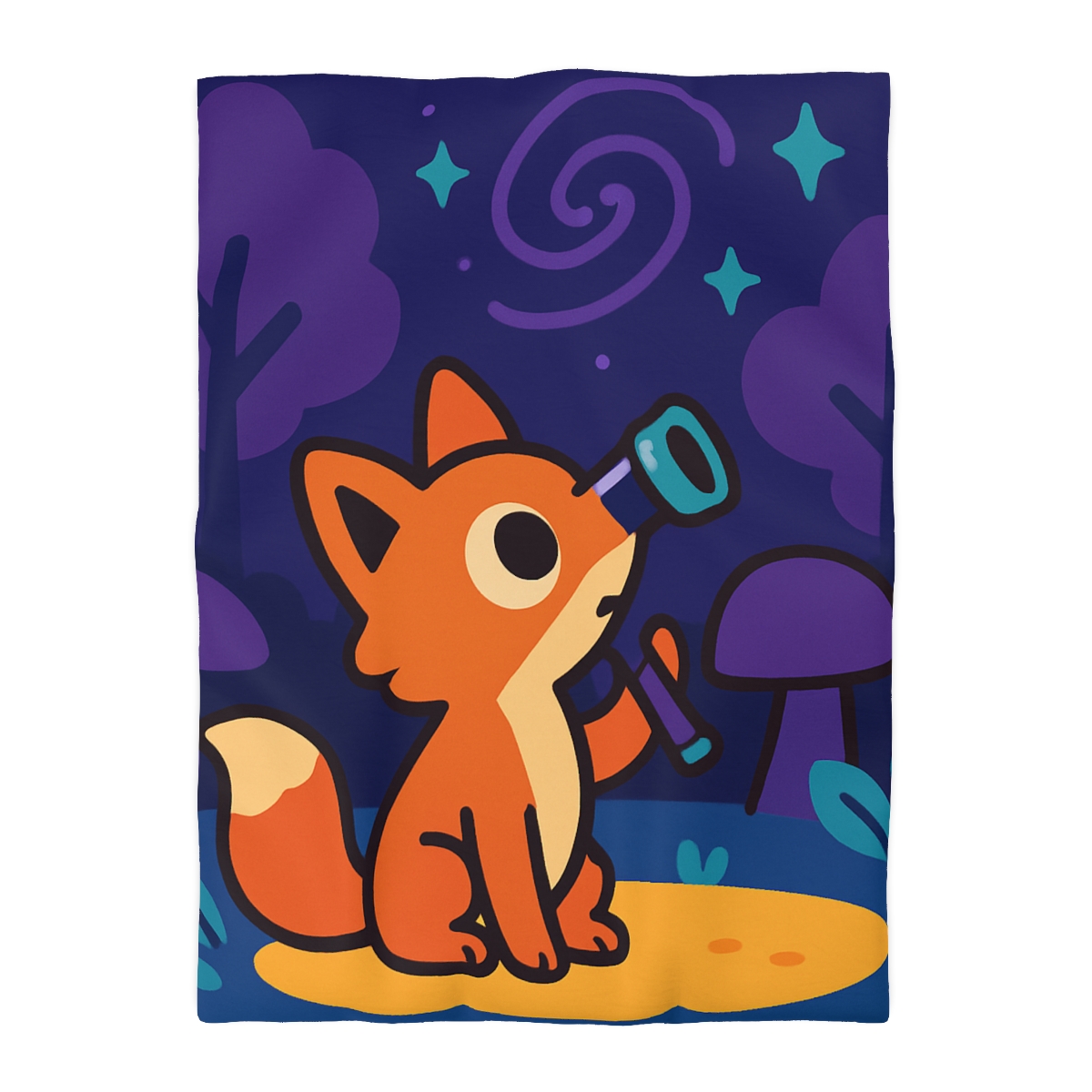 Nebula Forest Fox designer printed duvets