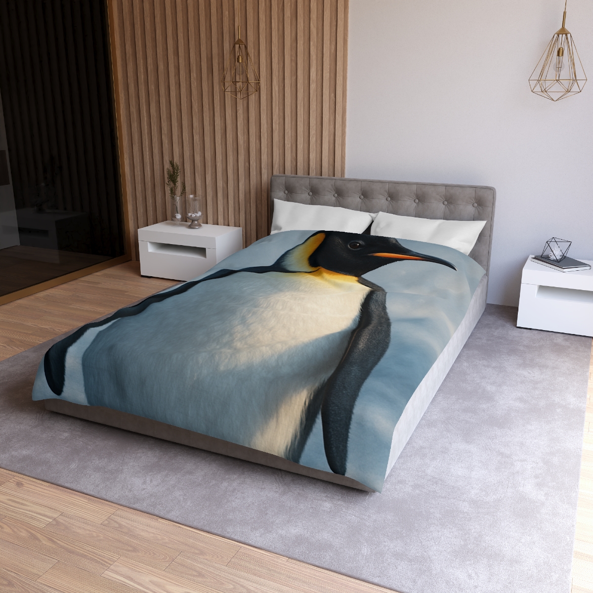 Frost Halo Emperor Penguin personalized bedding duvets