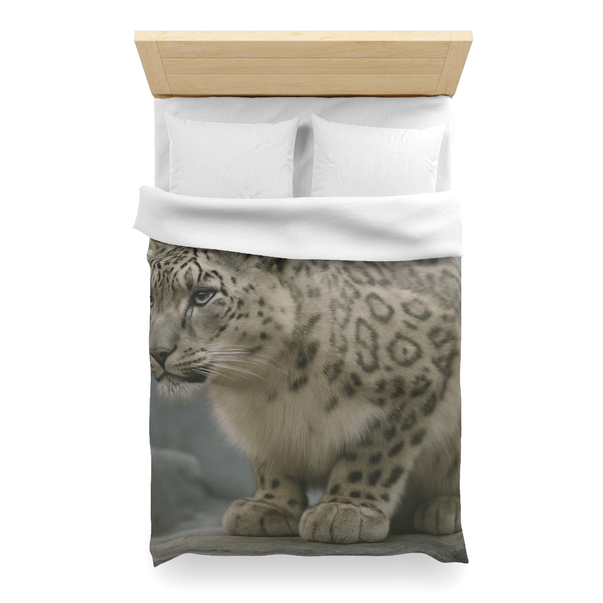 Silent Ridge Snow Leopard designer printed duvets