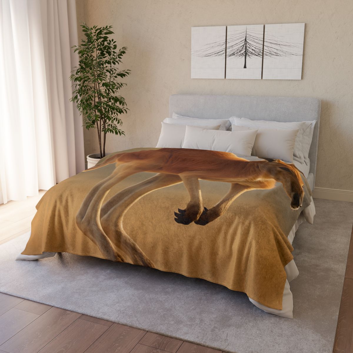 Ember Hop Red Kangaroo designer printed blankets