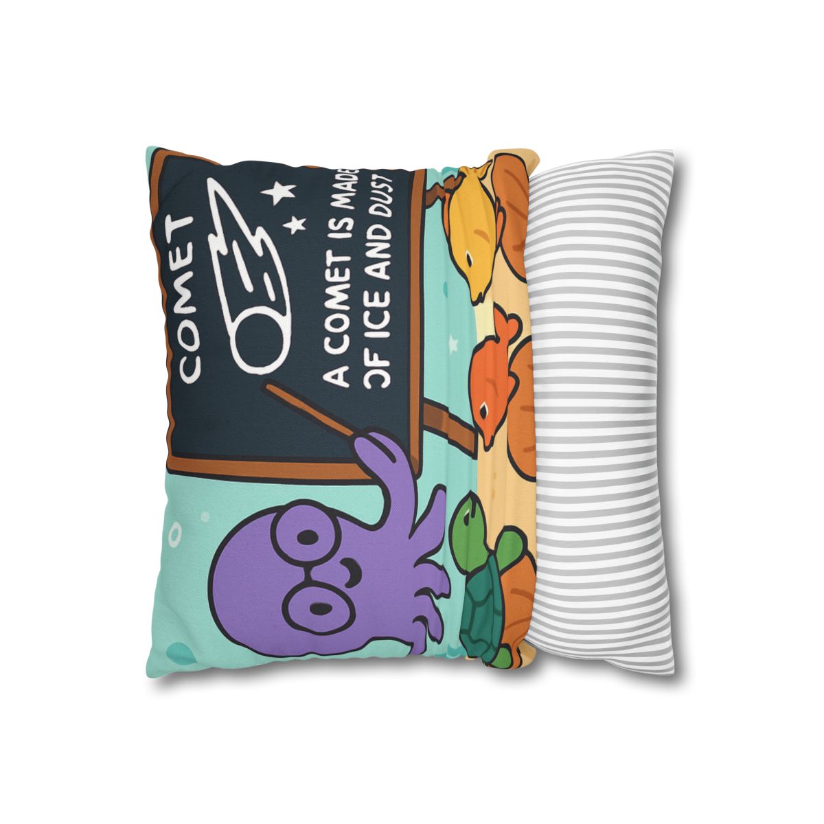 Comet Classroom With Professor Octopus soft cotton pillow cases