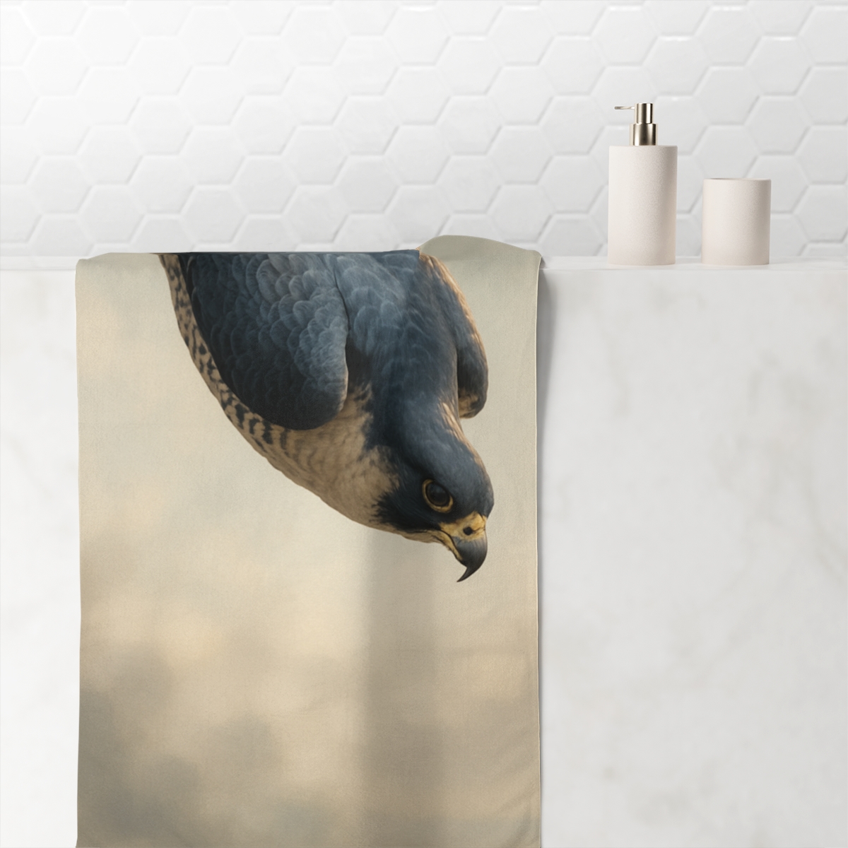 Starfall Streak Peregrine Falcon trendy hand towels