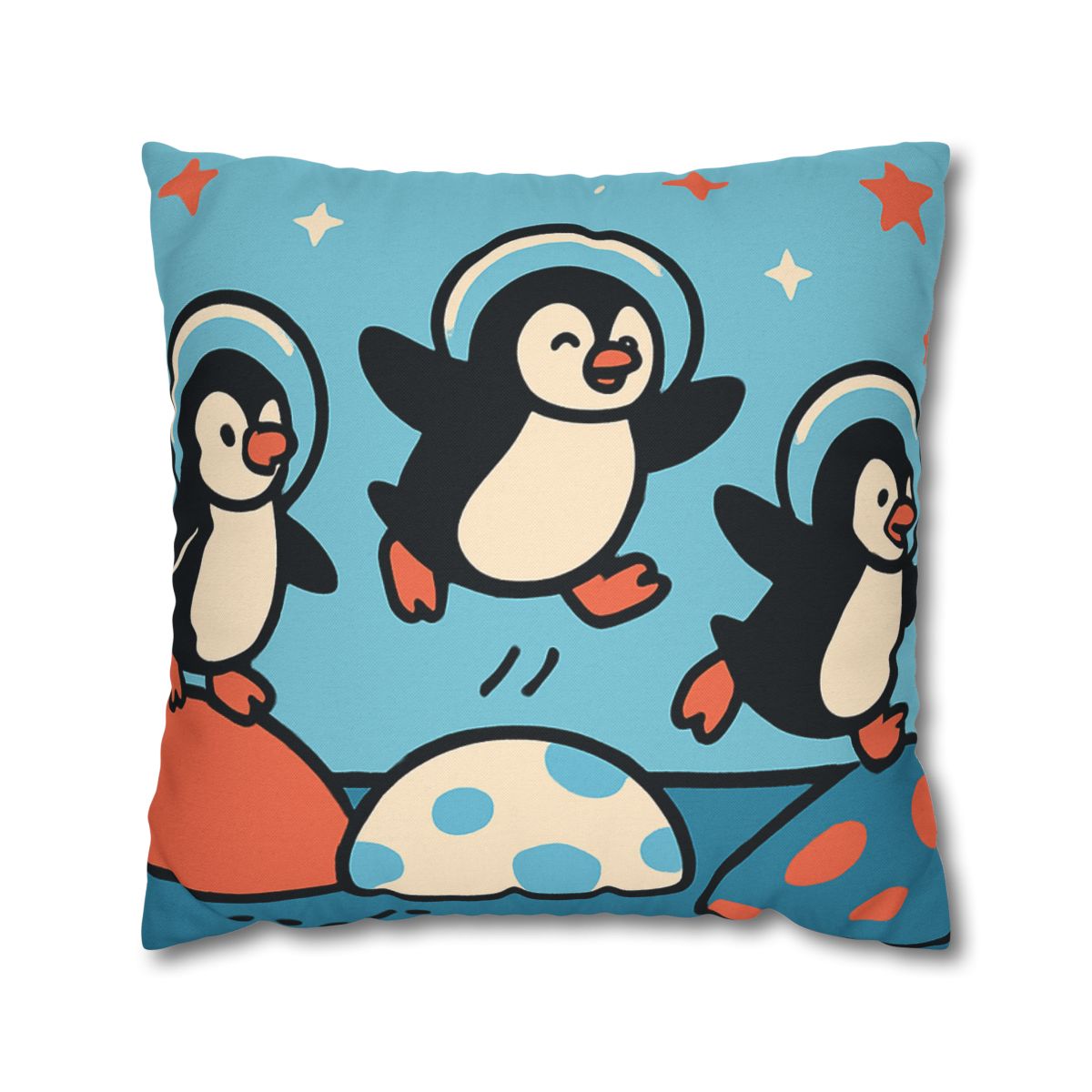 Planet Hopper Penguins trendy patterned pillow cases