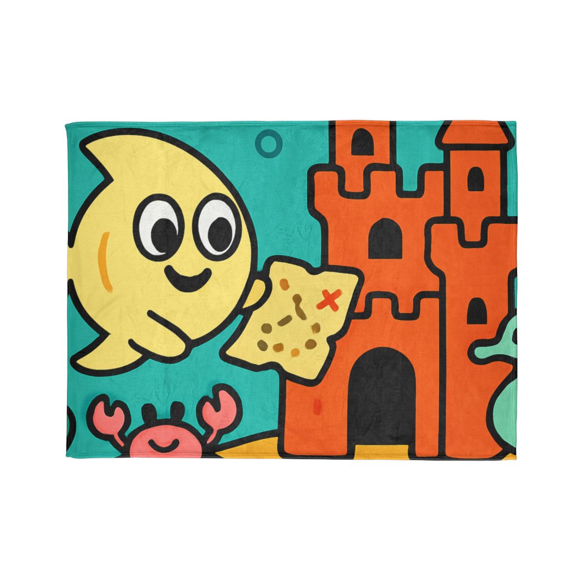 Coral Castle Map Of The Moonfish Kingdom decorative home blankets