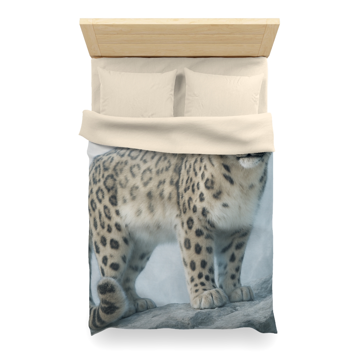 Frost Summit Snow Leopard personalized bedding duvets
