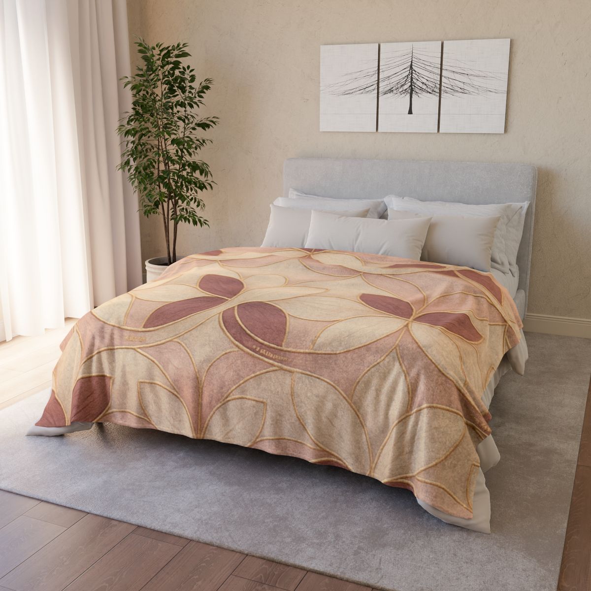 Petal Ribbon Mosaic soft fleece blankets
