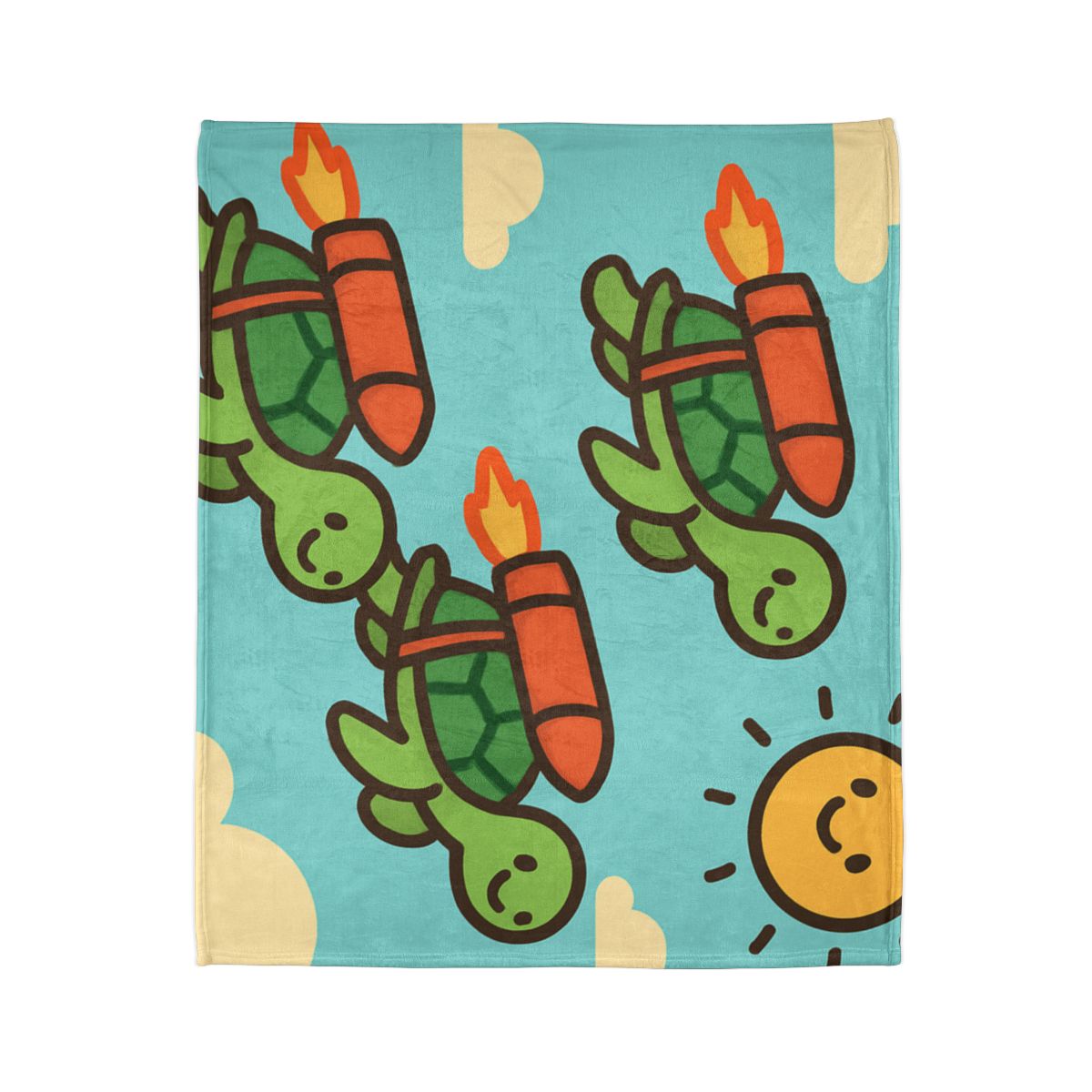 Rocket Powered Turtles personalized cozy blankets