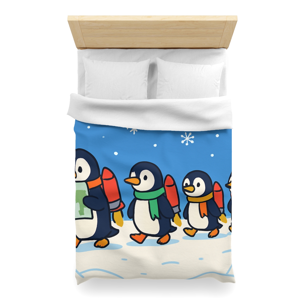 Rocket Penguin Parade trendy bedroom duvets