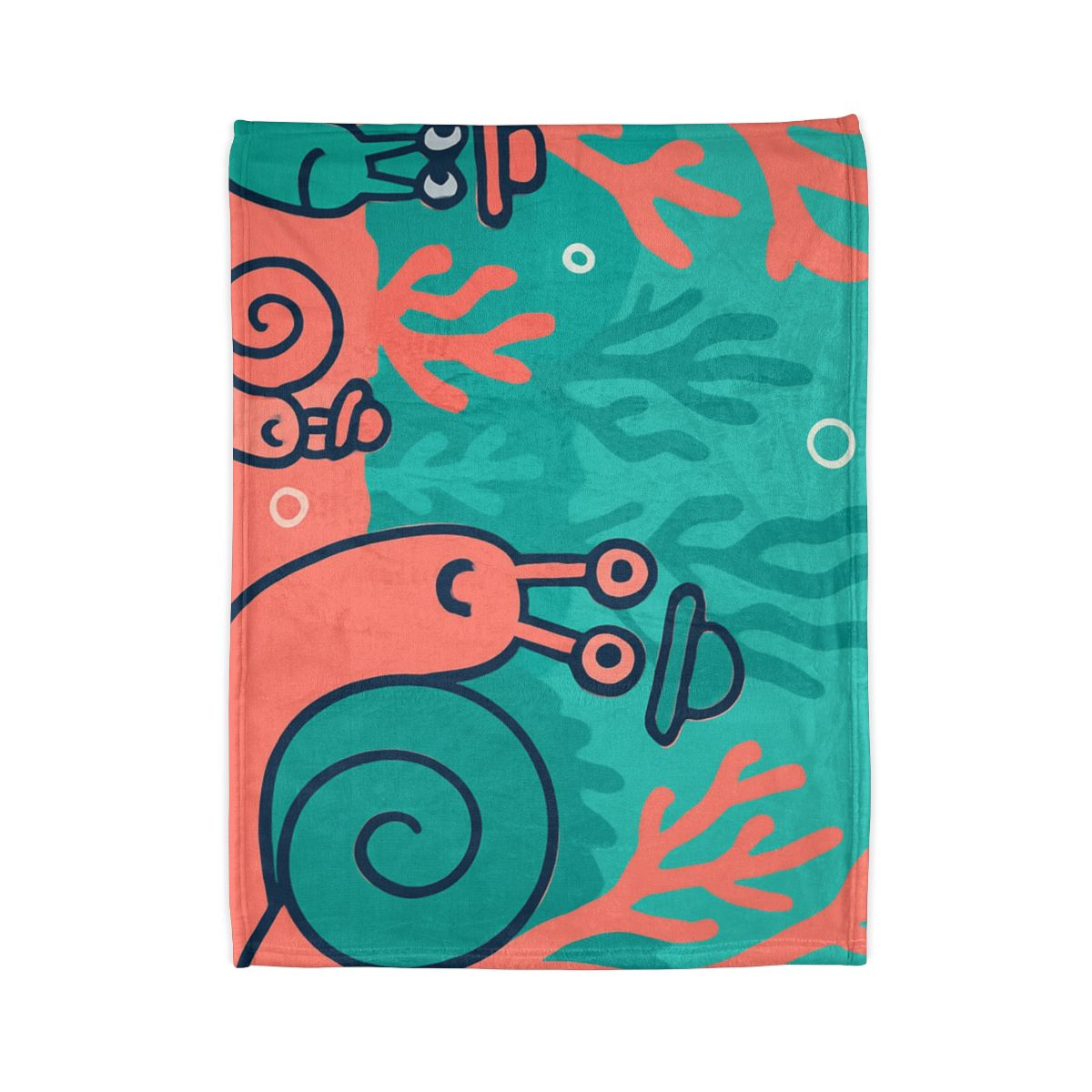Coral City Snail Parade designer printed blankets
