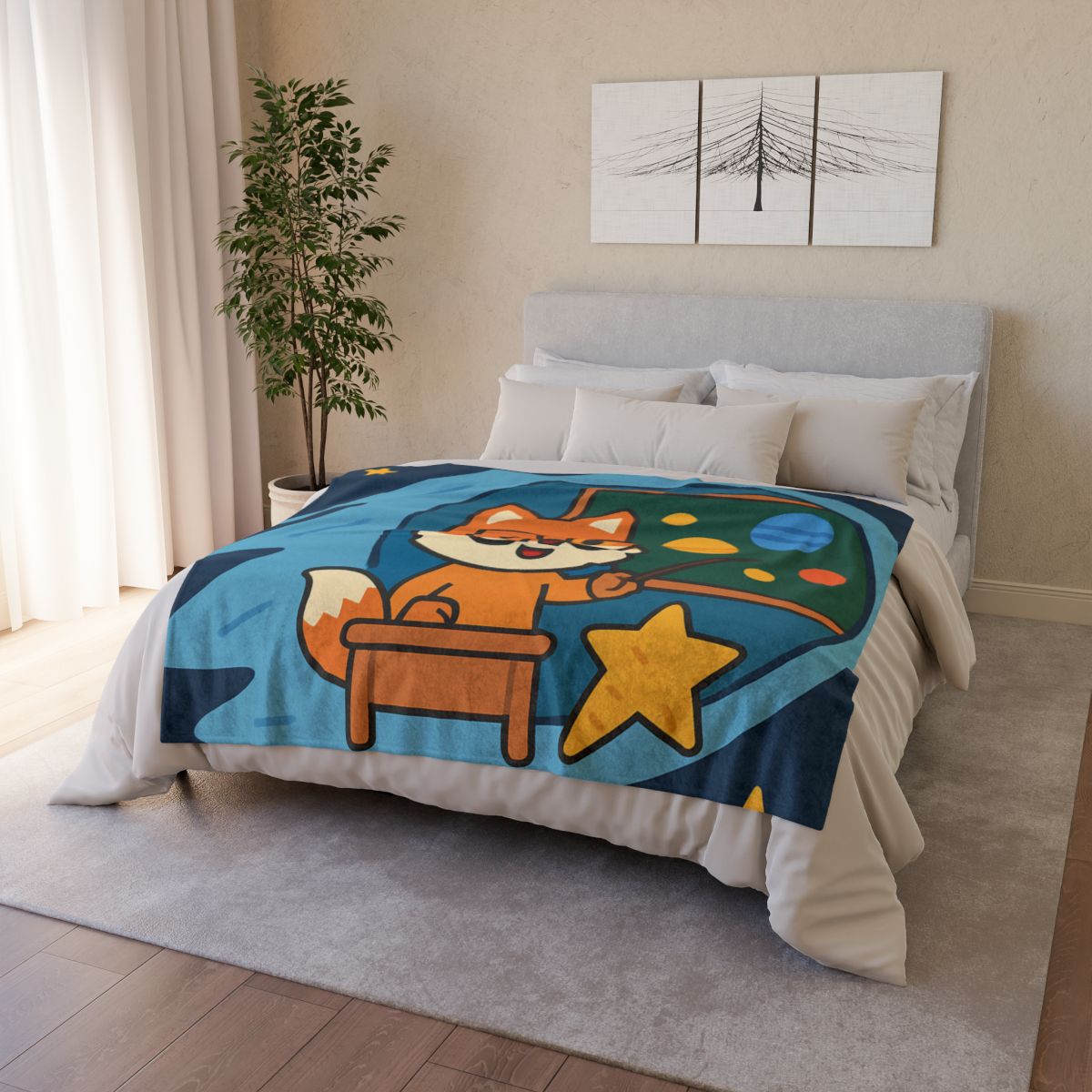Comet Classroom With The Curious Fox custom blankets