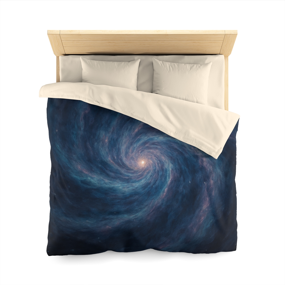 Nebula Spiral Haze designer printed duvets