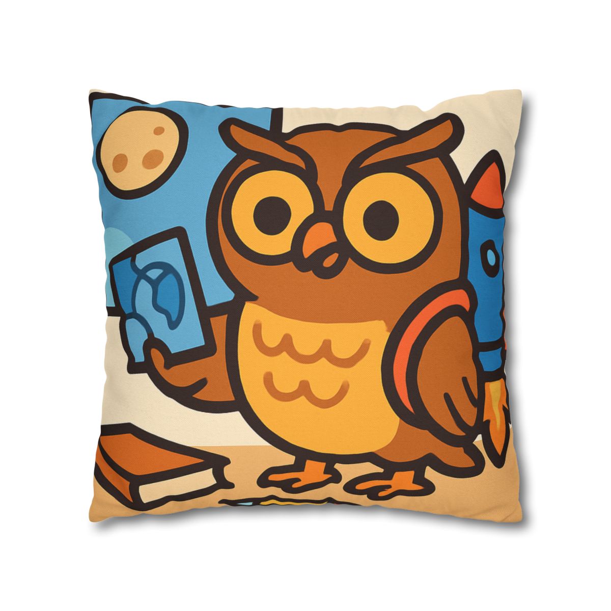 Rocket School Owl personalized pillow covers