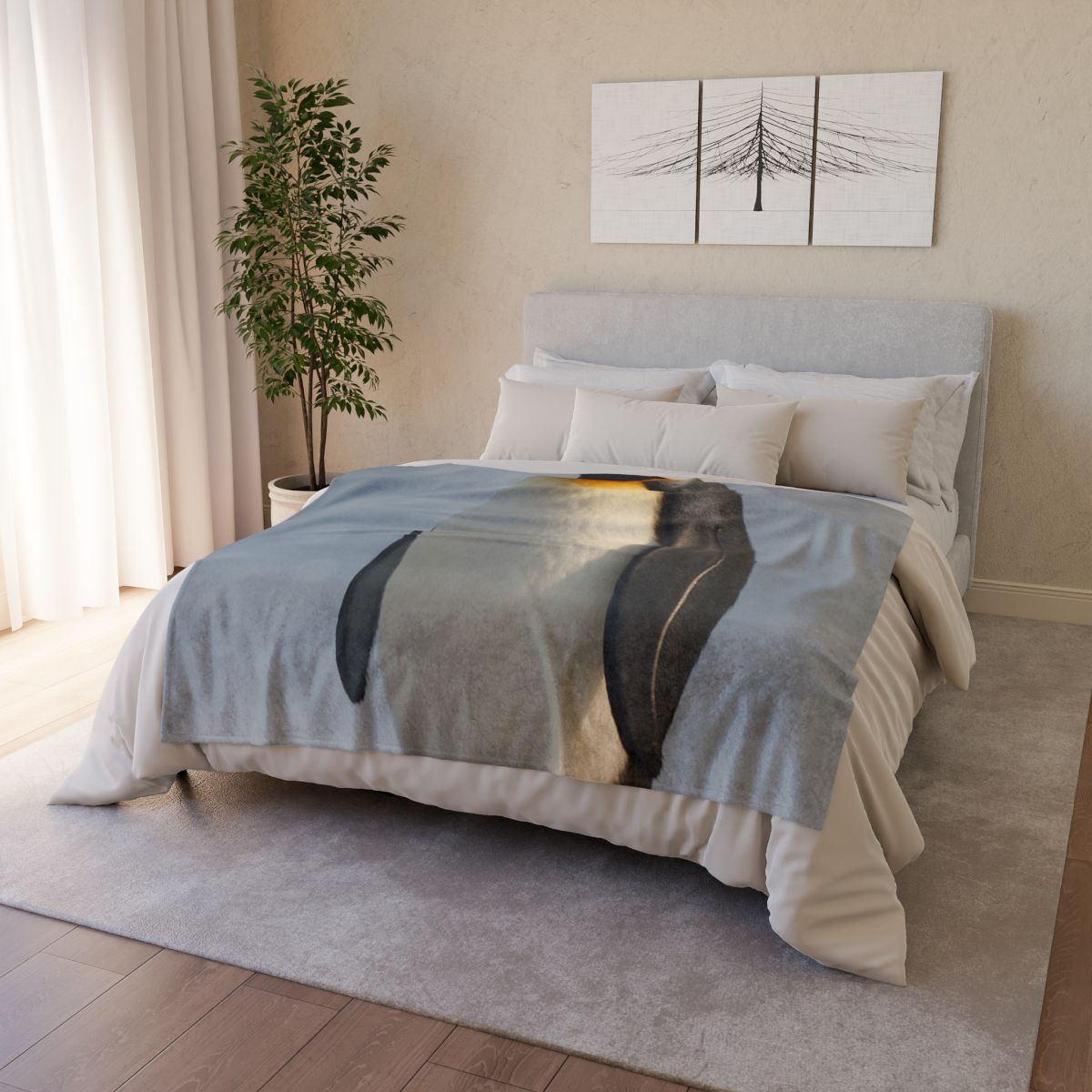 Aurora Poise Emperor Penguin unique gift blanketscustom blankets