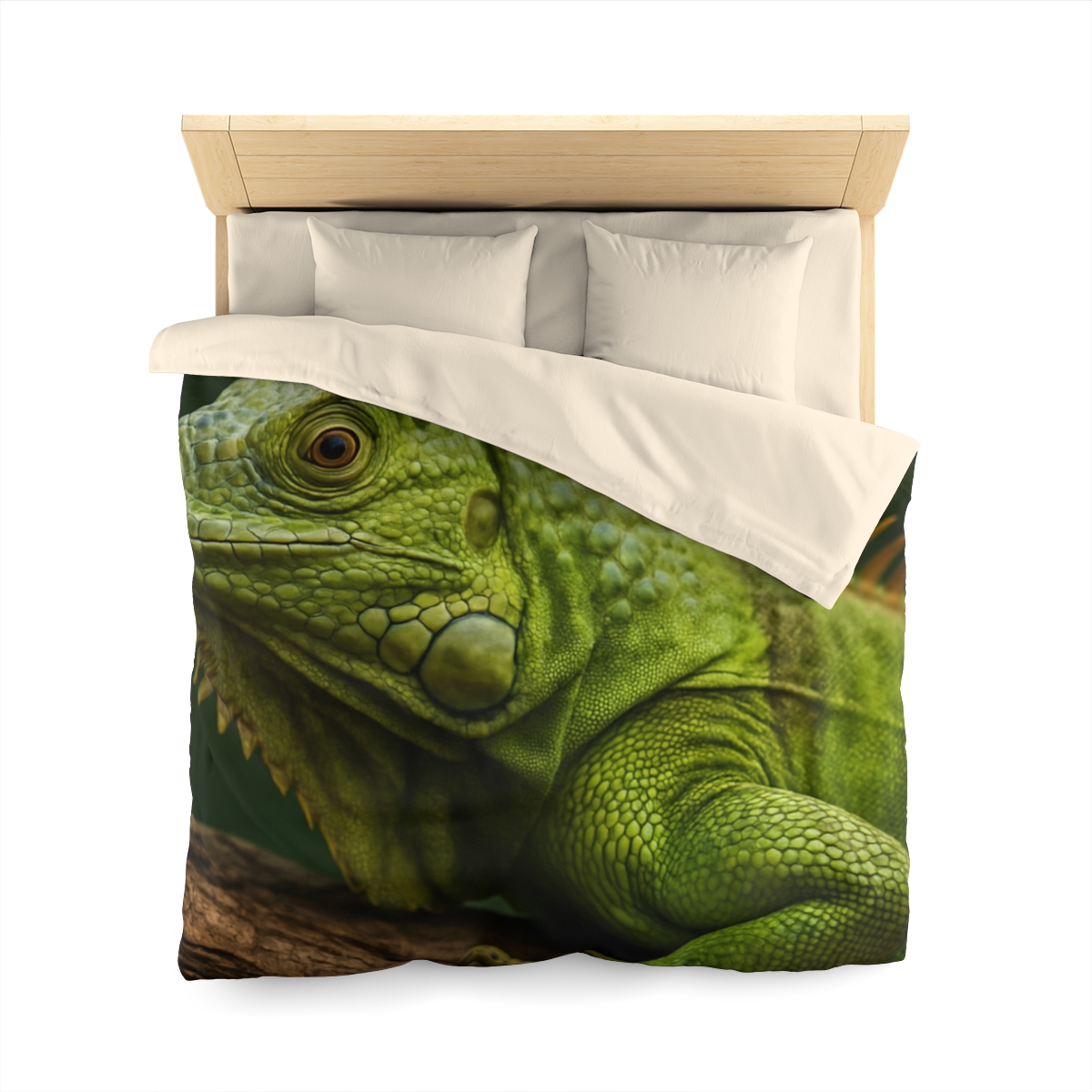 Verdant Gaze Green Iguana personalized bedding duvets