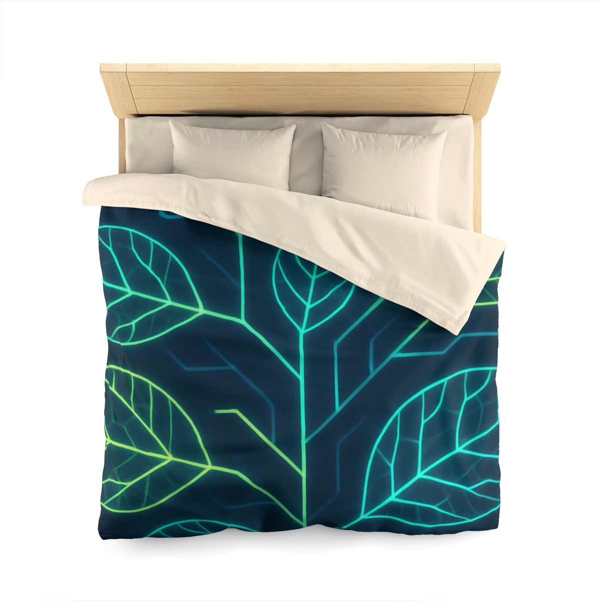 Leaf Vein Circuit Flow custom duvets