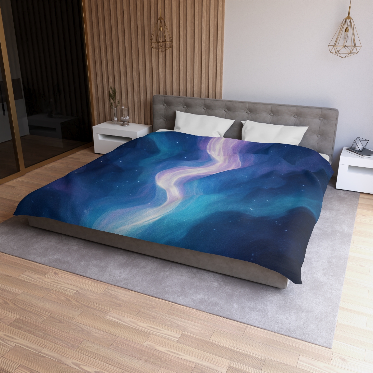 Electro Aurora Nebula Loom designer printed duvets