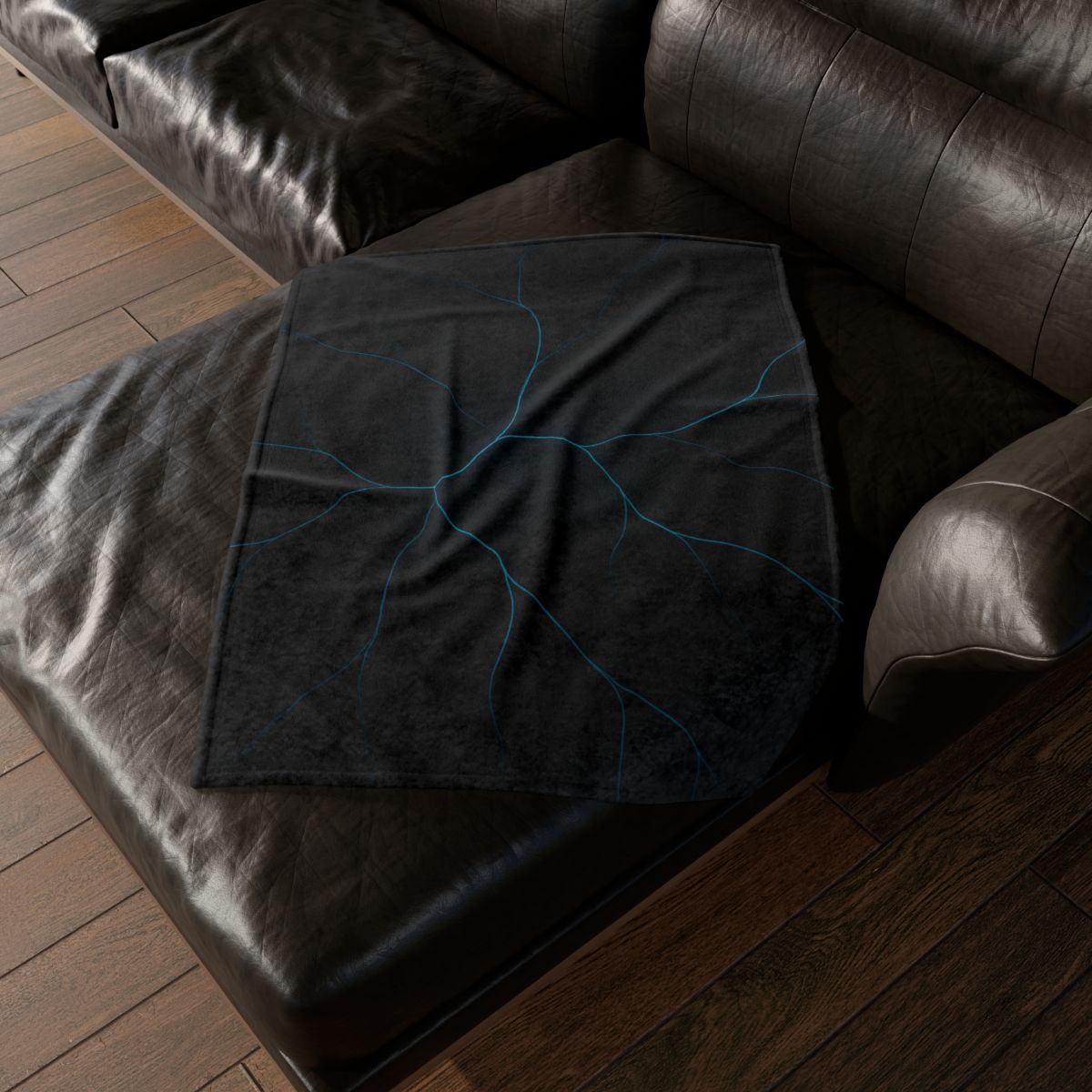 Dark Matter Filament Blueprint soft fleece blankets