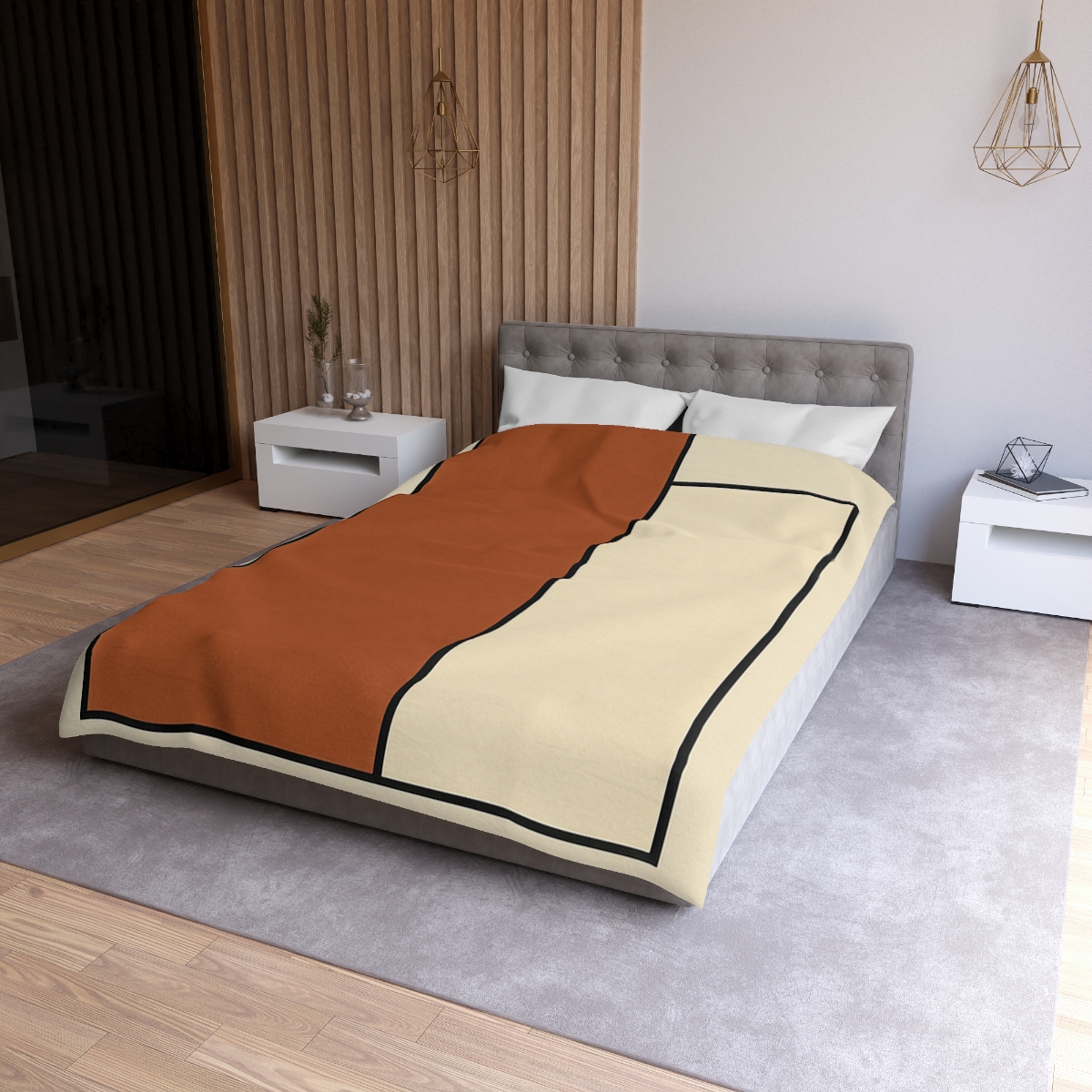 Offset Rectangle Pairing personalized bedding duvets