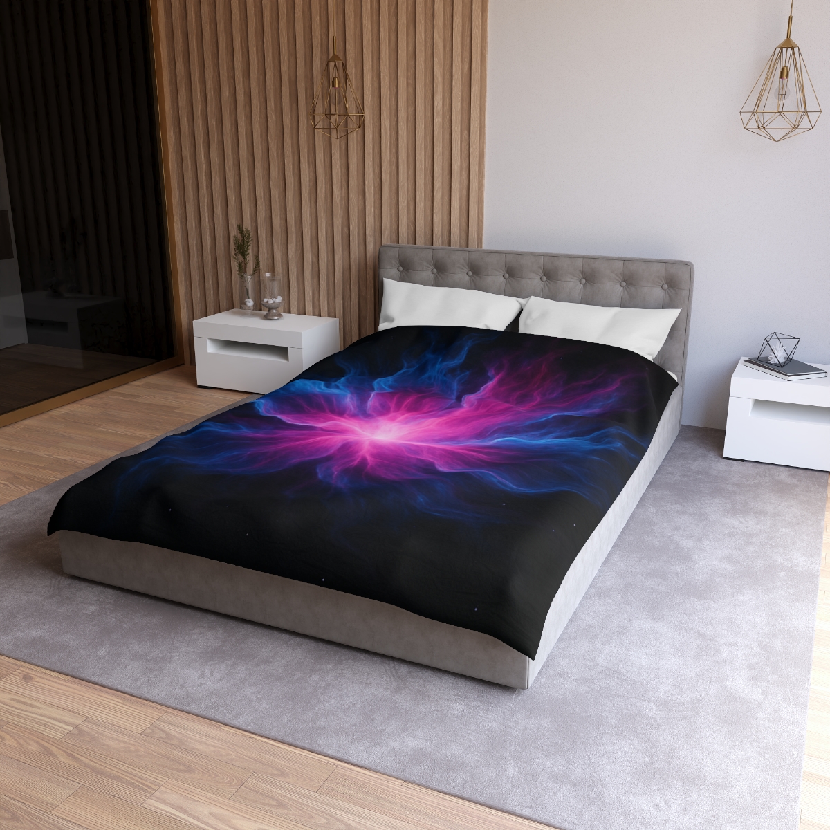 Celestial Plasma Bloom personalized bedding duvets
