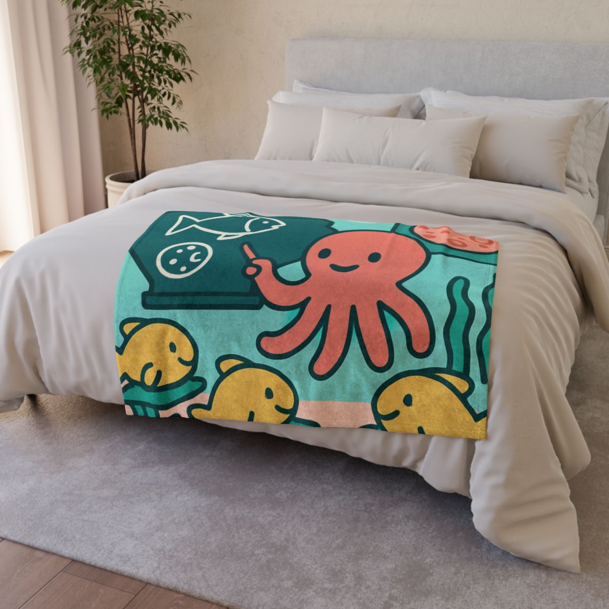 Cosmic Coral Classroom trendy patterned blankets