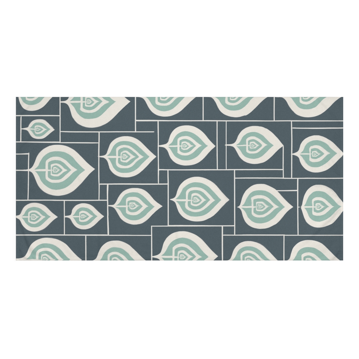 Fractaled Leaf Silhouette Grid designer printed towels