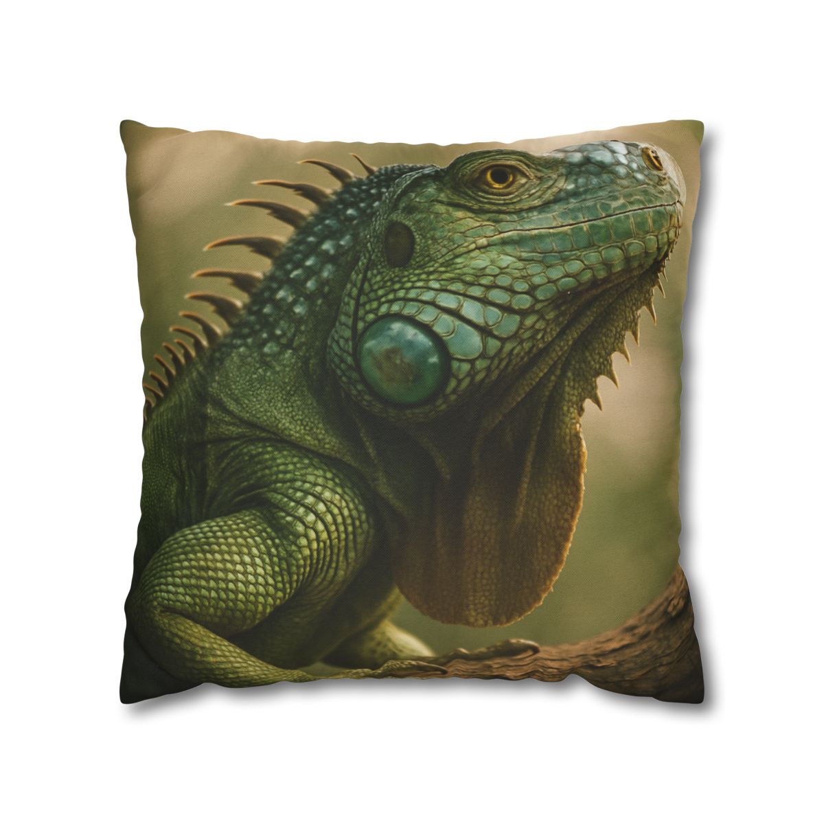 Sunlit Armor Green Iguana comfortable bedding pillow covers