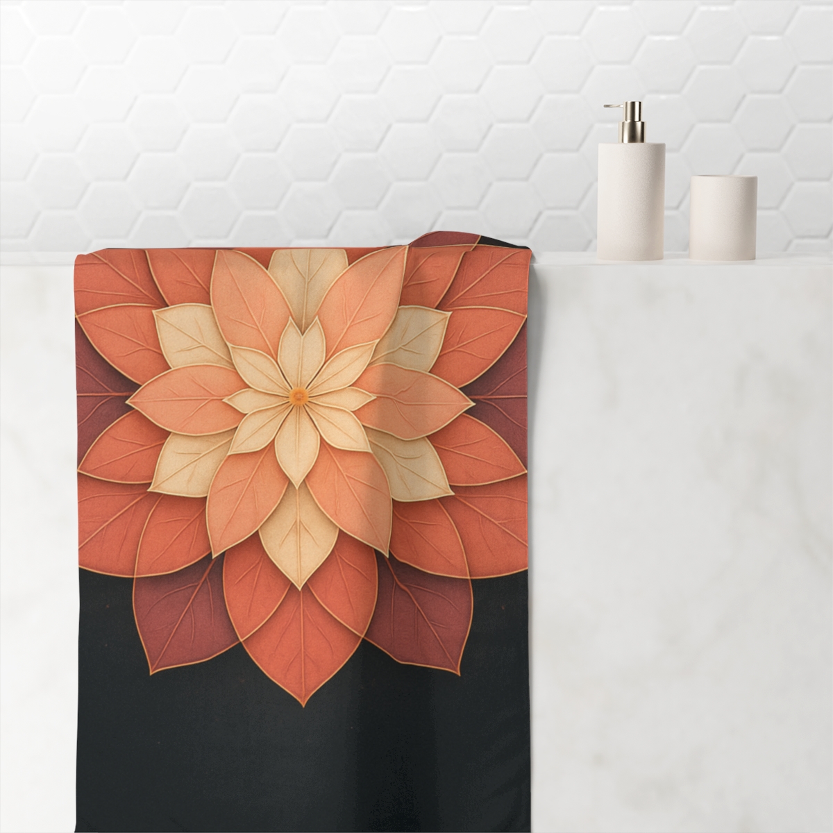 Petal Prism Rosette designer printed towels