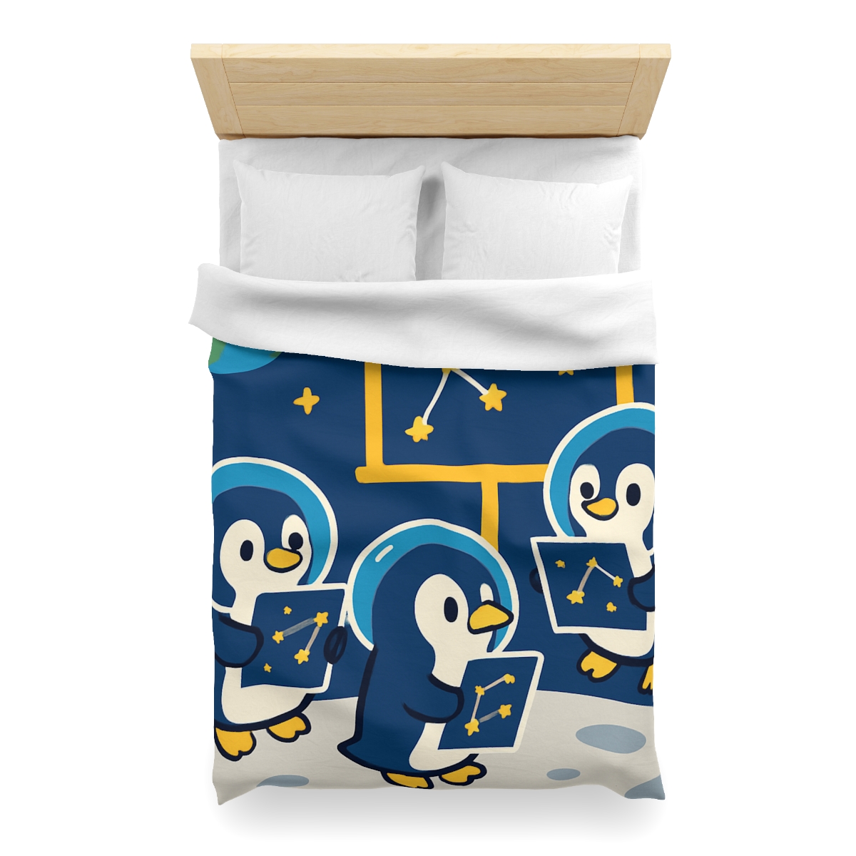 Space School For Curious Penguins soft comforter duvets